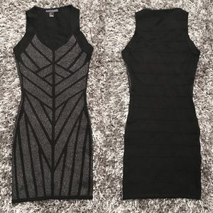 Short, Fitted, Black & Silver Dress